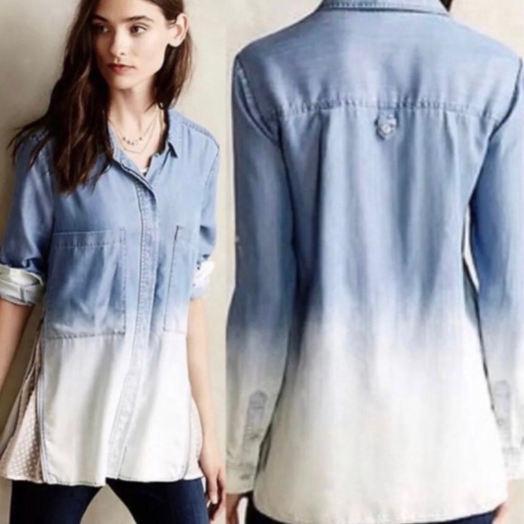 Anthropologie Tops - Anthropologie Holding Horses Chambray Denim Shirt